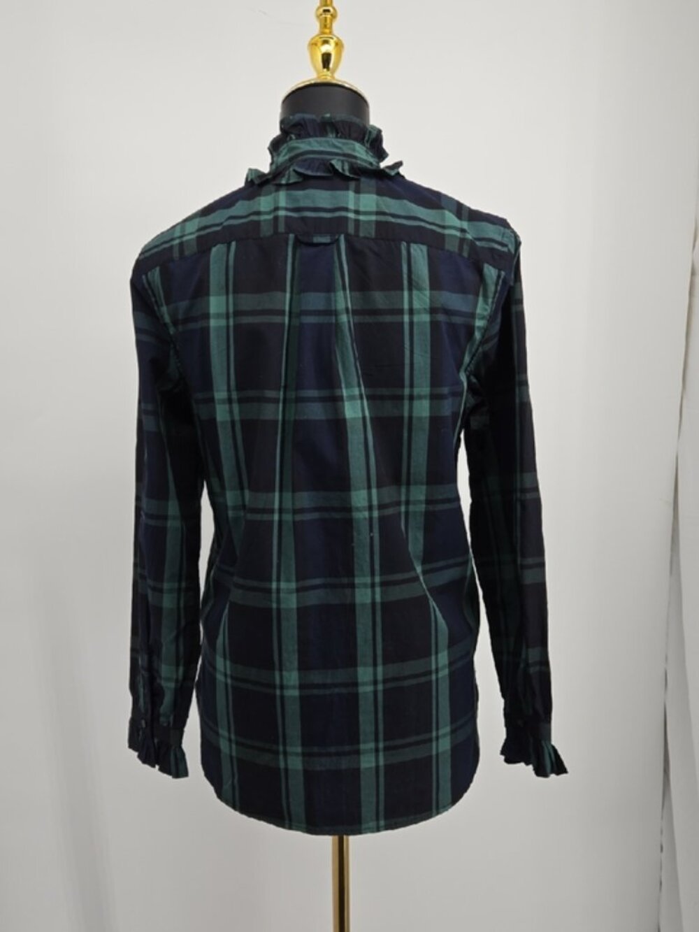 J.Crew Tartan Ruffleneck Blouse Size 2 - Picture 6 of 10